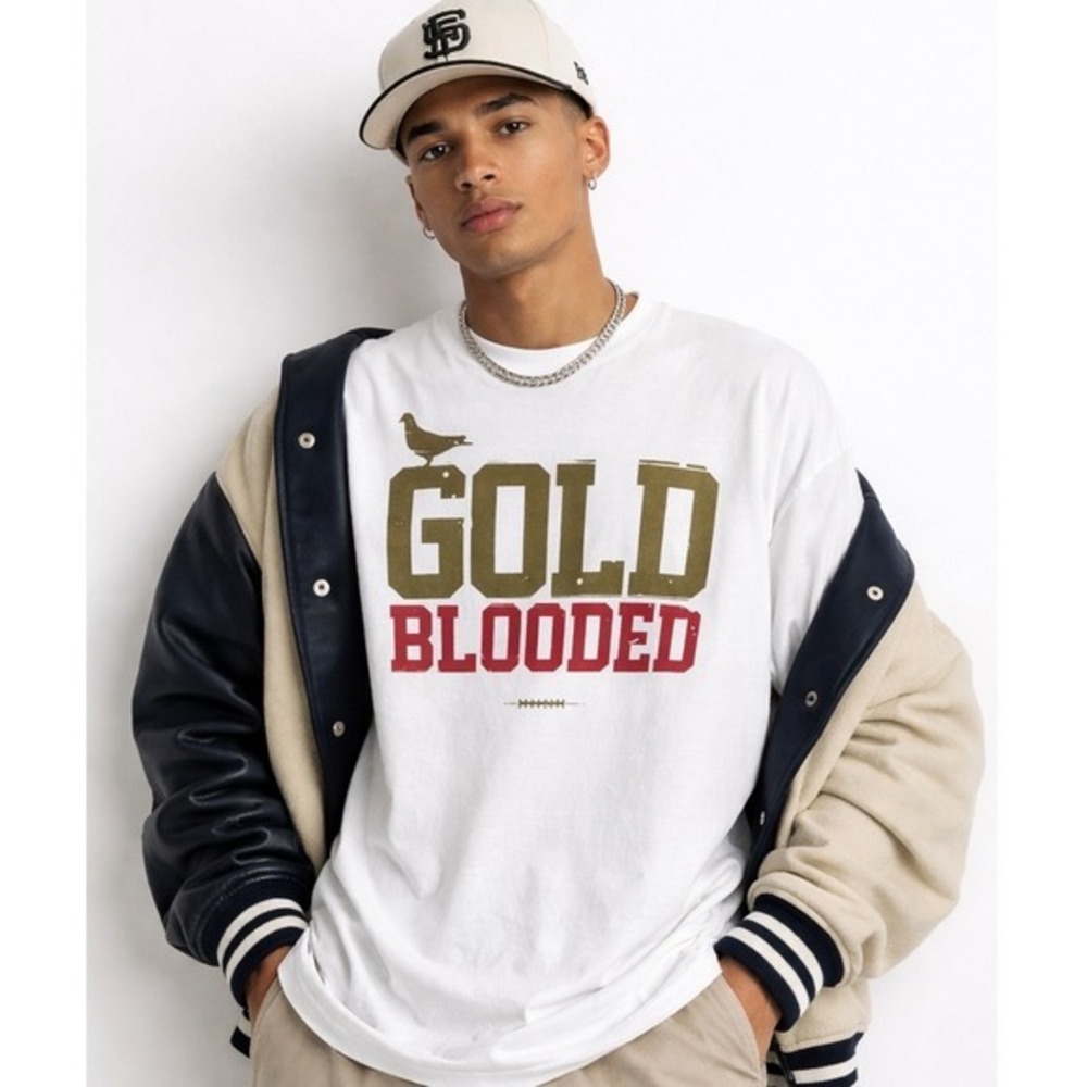 Adapt San Francisco‎ Mens T Shirt XL Gold Blooded Pigeon Football Graphic Tee